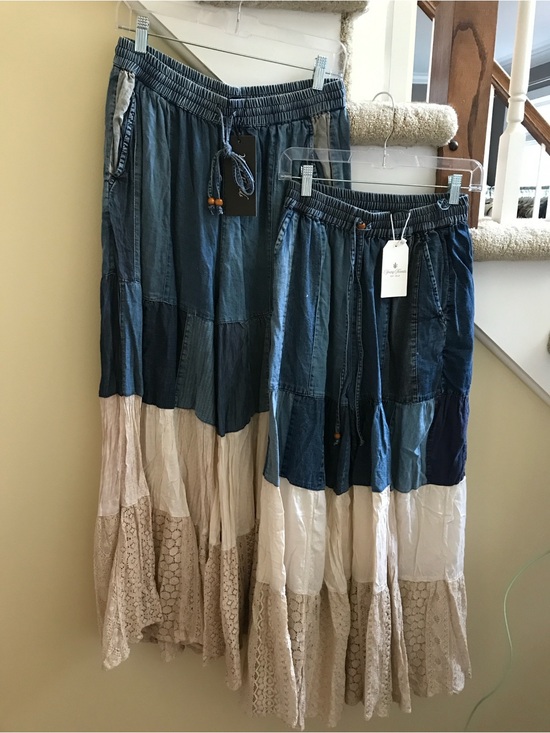 Young Threads Pants - Young Threads NWT Denim cream layered pants Sm med